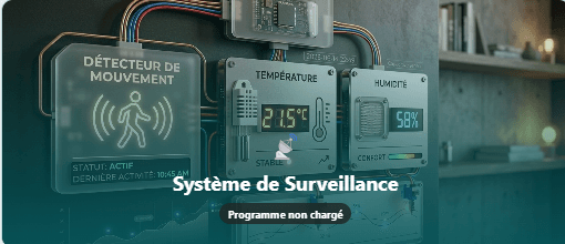 Capteurs de mouvement, de température et d'humidité d'un système de surveillance